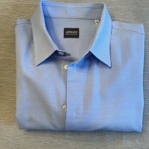 Armani Collezioni Windowpane Dress Shirt 17.5 44
